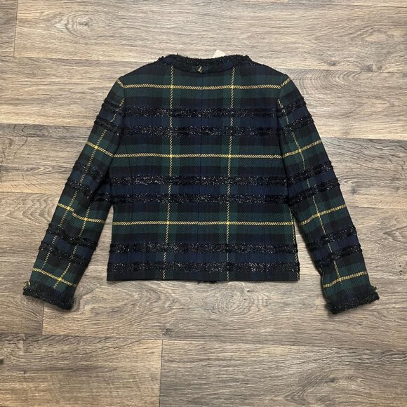 NEW J. Crew Lady Jacket in Lurex Black Watch Plaid Size 2 NWT - Picture 12 of 12